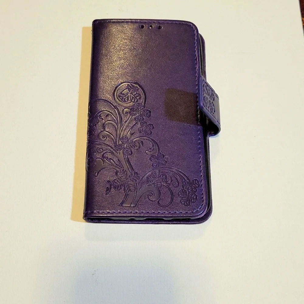 HTC 10 phone case wallet style purple New